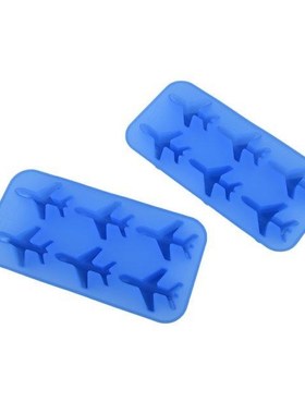 Large Ice Cube Tray Pudding Mold 3D aircraft Silicone 6-Cavi