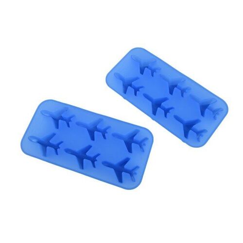 Large Ice Cube Tray Pudding Mold 3D aircraft Silicone 6-Cavi