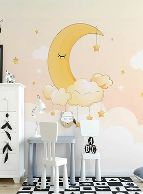 Custom 3D Mural Wallpaper For Children Starry Sky Moon