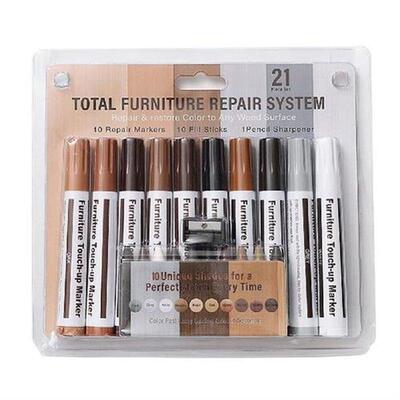 Furniture Repair Kit Wood Markers 10 Colors With Sharpener
