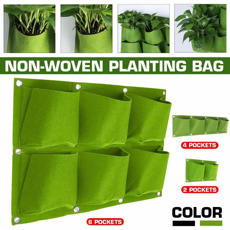 2/4/6 Pocket Vertical Planting Bag Non-woven Fabric Hanging
