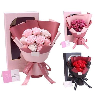 Soap Roses Bouquet Artificial Flowers Valentines Day