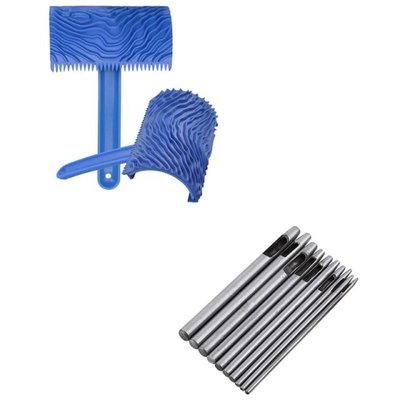 2Pcs Wood Pattern Graining Washable Empaistic Wood Texture T