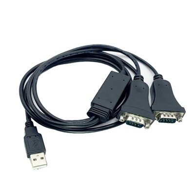 One-To-Two-Port Serialline DB9 Male Com 9-Pin RS232 Serial L