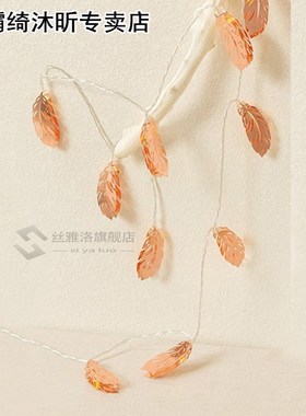 Christmas Tree Decorative Rose Gold Feather 5m LED String Li