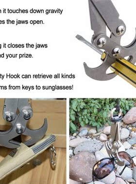 Folding gravity grab hook outdoor rock climbing rescue claw