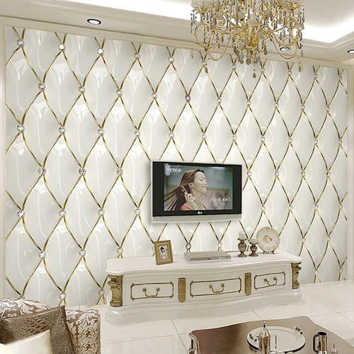 Custom Mural Wallpaper 3D European Style Gold Soft Bag