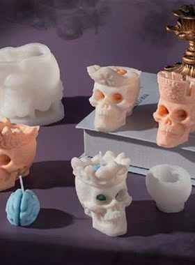 3D Halloween Skull Silicone Mold Candle Mold for