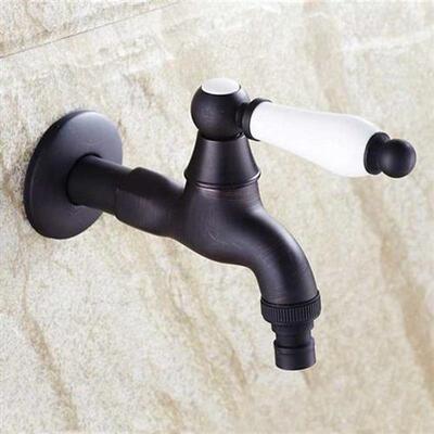 Wall Mounted Black Oil Rubbed Bronze Ceramic Handle Washing