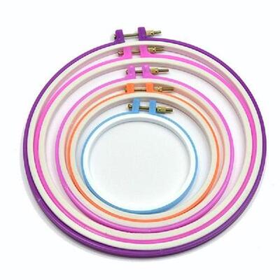 5pcs Adjustable Plastic Cross Stitch Embroidery Hoop Frame S