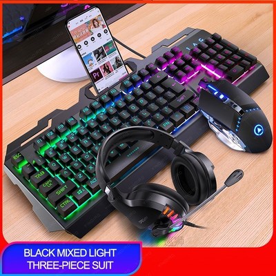 V2 Gaming Keyboard Mouse Headset Set Mechanical Feel Game 10