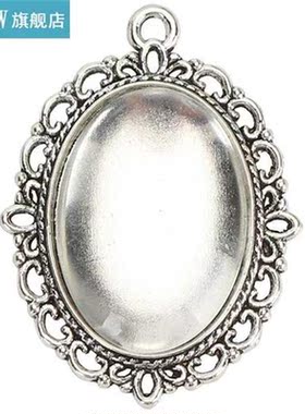 10 Sets Glass Patch Pendant Oval Trays Glass Cabochon Clear