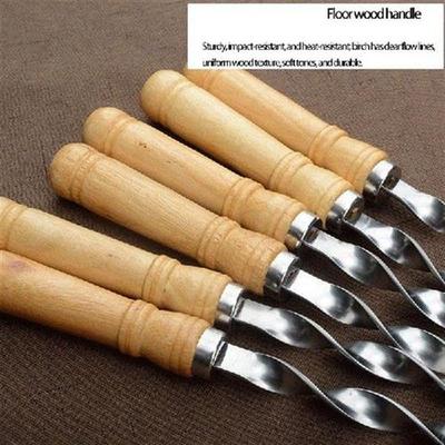 6Pcs 55Cm BBQ Skewers Long Handle Shish Kebab Barbecue