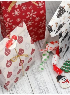 10pcs Candy Snack Cookies Bags Christmas Gift Paper Bags