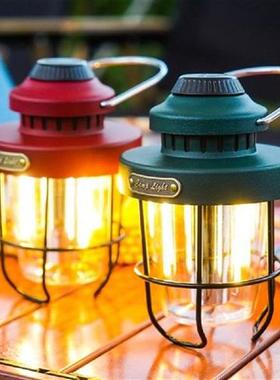 2000mah Retro Portable Camping Lantern Outdoor Kerosene