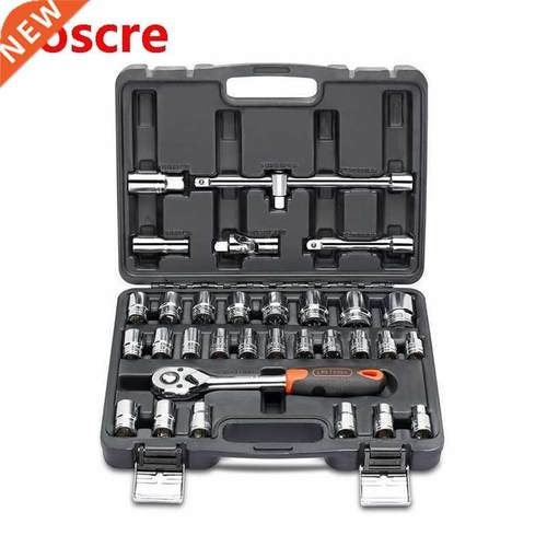 32 Pcs Ratchet Handle Wrench Spanner Socket Set For Car Repa