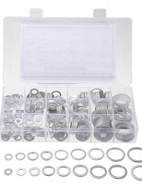 450Pcs Aluminum Flat Washer Gasket Assorted Flat Ring Seal K