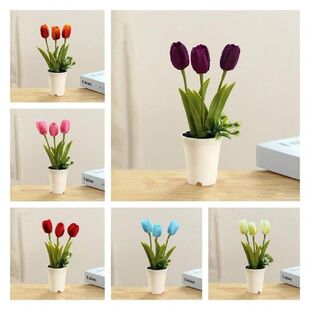 Bloom Forever Artificial Tulip Flowers Bonsai Aesthetic