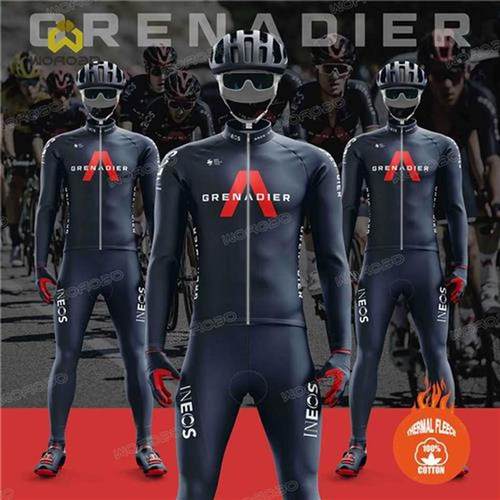 Winter Ineos Cycling Jacket Bike Jersey Men Thermal Fleece L