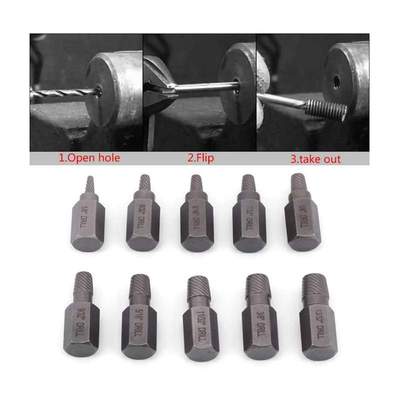 10Pcs/Box Screw Extractor Set Chromium Vanadium Steel 3.2-10