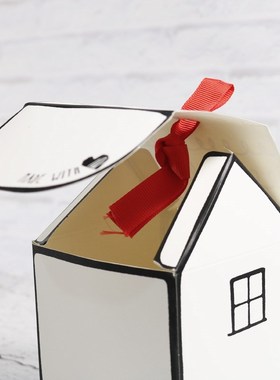 20Sets Paper Gift Box White House Shape Gift Package Cooky C