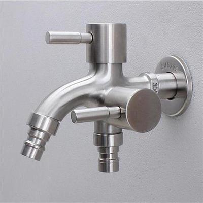 Creative Stainless Steel Wall in Faucet 1 in 2 out Multifun