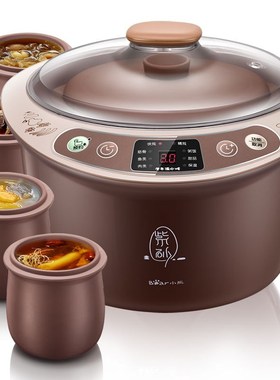 220V Purple Casserole Stew Pot Full-automatic Electric Stewi