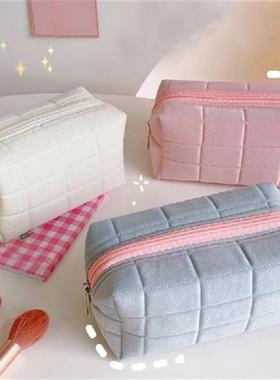 Solid Color Cosmetic Bag Travel Make Up Toiletry Bag