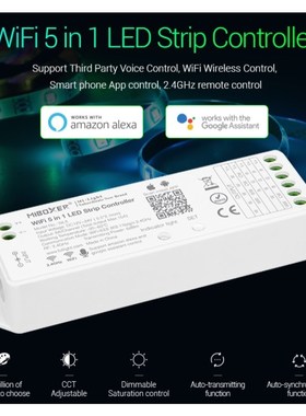 MiBOXER WL5 WiFi LED Led Strip Controller 2.4G 15A 5 IN 1 is