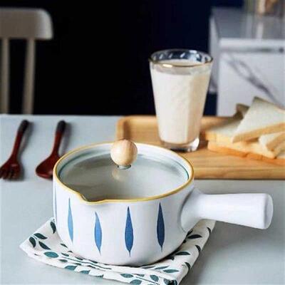 Soup Pot Saucepan Portable Stock Pot Ceramic Milk Heating