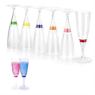 6 Pcs LED Wine Champagne Flute Glasses Water Liquid