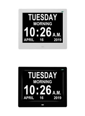 8Inch IPS Digital Clock Calendar with Date Day Reminder 适用