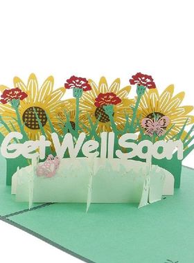 Get Well Soon Card Pop-Up Flowers Cards Sympathy Mothers