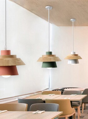 Nordic LED Wood Pendant Lights for Living Room Bedroom Dinin