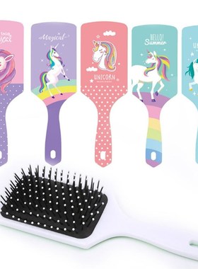 Hair-Brush Comb-Shower Unicorn Detangle Anti-Static Cute Mas