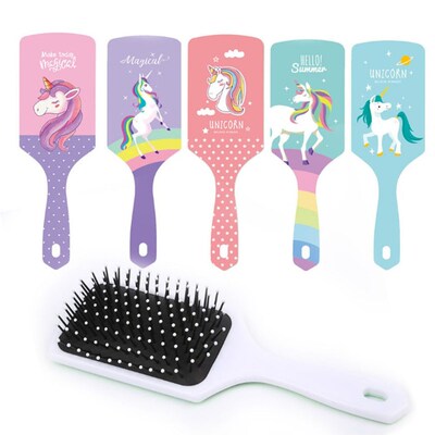 Hair-Brush Comb-Shower Unicorn Detangle Anti-Static Cute Mas