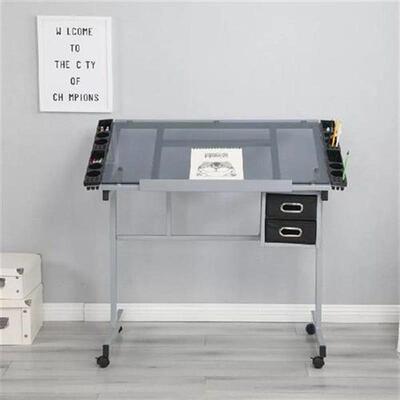 Adjustable Art Drawing Desk Craft Station Drafting with 2