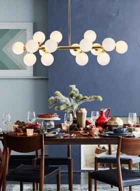 Nordic Black Gold Luxury Luster LED Chandelier with Glass Ro