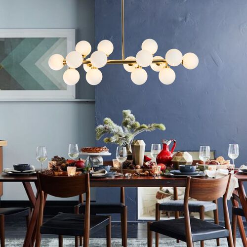 Nordic Black Gold Luxury Luster LED Chandelier with Glass Ro