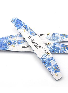 New 5pcs Nail Files 100/120 Nail Buffer Manicure Moon Boat