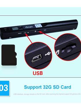 New 900DPI Portable Handheld Scanner Document Image A4 Pen S