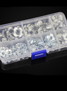 80pcs Zinc Plated Four Claws Nut Set M3 M4 M5 M6 M8 M12 Four