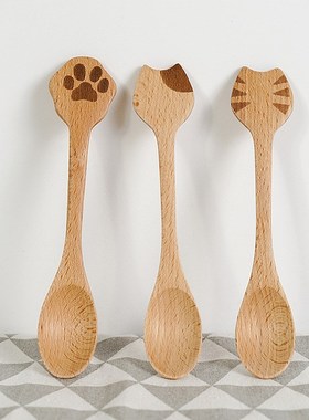 3PCS Cute  Wooden Spoon Bamboo Kitchen Cooking Utensil Ch