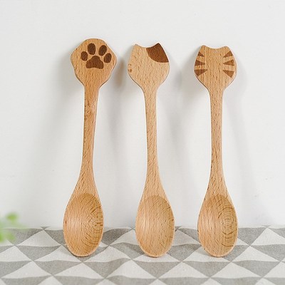 3PCS Cute  Wooden Spoon Bamboo Kitchen Cooking Utensil Ch