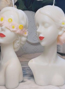 Blindfolded Girl Candle Silicone Mold 3D Art Wax Mold