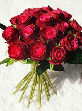 1 Bunch Artificial Silk Rose Bouquet Wedding Scene Desktop