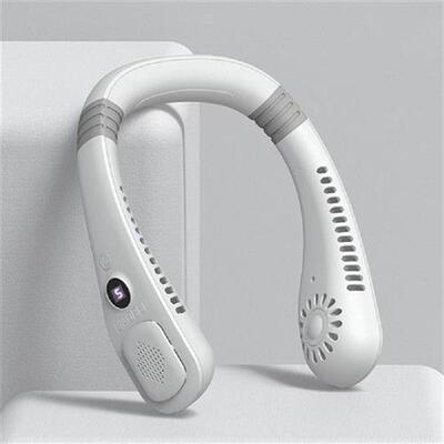 Digital Display Hanging Neck Fan USB Charging Mute