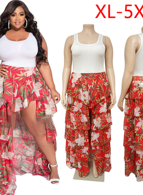 2022 summer fat women plus size prtinted dress skirt dresses