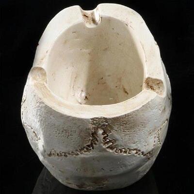 Skull Shaped Resin Ashtray Container Halloween Props