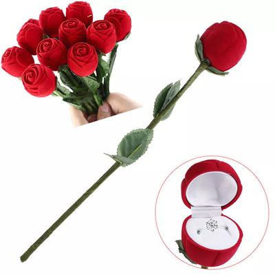 1pc Ring Gift Box 3D Red Rose Jewelry Box Valentine Gift